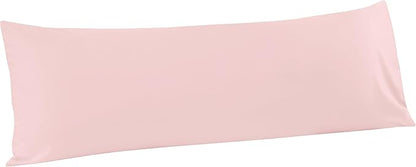 FLXXIE Body Pillow Cover - Super Soft Microfiber 20x54 Body Pillow Case - Envelope Closure, Wrinkle, Stain Resistant Blush Pink Body Pillowcase, 20x54, Blush Pink