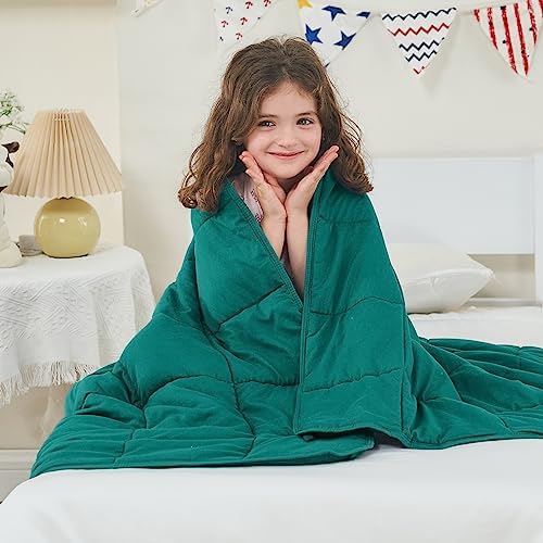 yescool Weighted Throw Blanket 5lbs, 36" x 48", Green