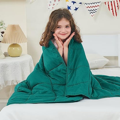 yescool Weighted Throw Blanket 5lbs, 36" x 48", Green