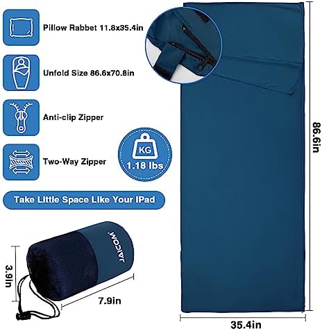 JAICOM Sleeping Bag Liner, Travel Sheets Ultralight Summer Sleeping Bag