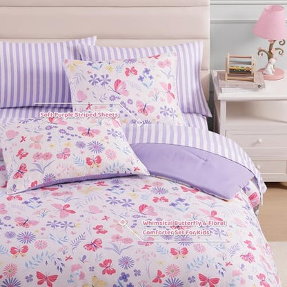 Twin Comforter Set with Sheets for Girls-5 Pieces Twin Bedding Sets Printed