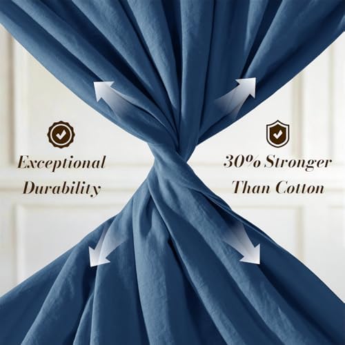 SONORO KATE 100% French Linen King Size Sheets Set,Natural Flax Bedding