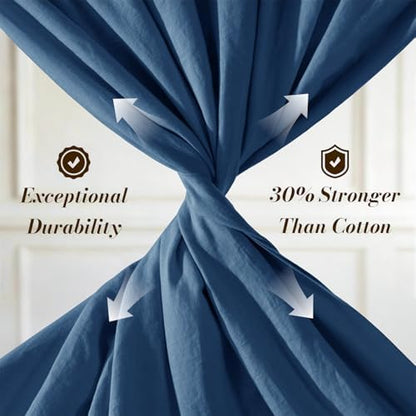 SONORO KATE 100% French Linen King Size Sheets Set,Natural Flax Bedding