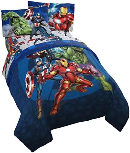 Marvel Avengers Full Size Comforter Set 5 Piece Kids Bedding, Multi