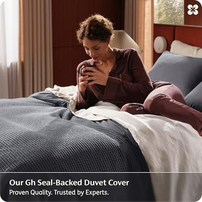 Bedsure PureWoven Cotton Waffle Weave Duvet Cover, Queen, Duvet Cover Only