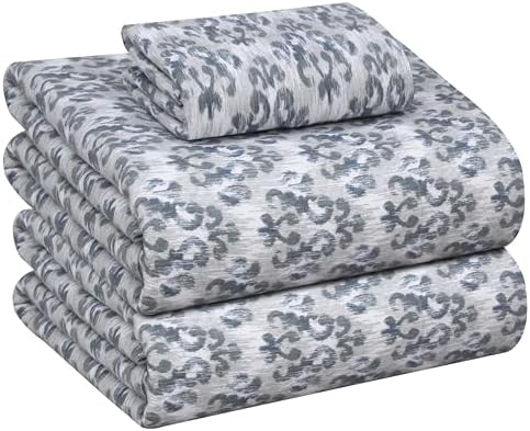 RUVANTI Flannel Sheets Set Twin XL Size, Damask