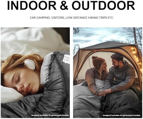 Sleeping Bags for Adults Teens, 4 Season Camping Sleeping Bag Waterproof,Machine Washable Backpacking Gear for Cool Weather,Outdoor Tent Hiking Hunting,with Compression Sack,86.6x31.5
