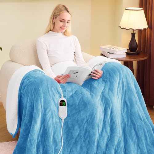 greenoak Heated Blanket Electric Full Heating 72"X84",Gifts for Women