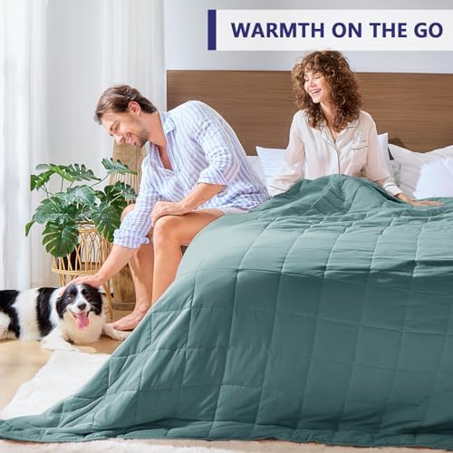 yescool King Size Weighted Blanket for Adults 25lbs, 88” x 104”, Teal