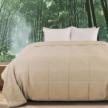 NEXHOME PRO Viscose from Bamboo Comforter Queen Cooling Lightweight Duvet Insert, Organic Natural Summer Bedding Blanket for Hot Sleepers,8 Corner Tabs 90" L x90 W