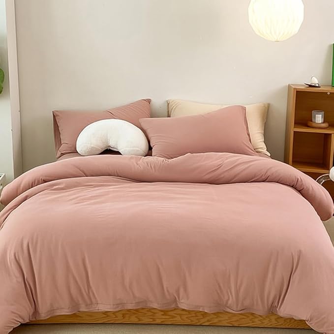 CLOTHKNOW Pink Queen Comforter Set Dusty Rose Bedding Comforter Sets Women Girls Comforter Blush Comforter Mauve Queen Comforter Set
