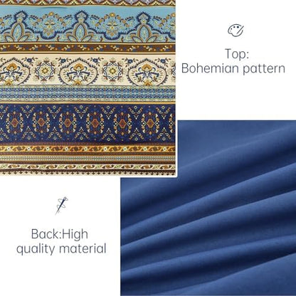 Cottolester Boho Comforter Set California King,Paisley Striped Bed in A Bag
