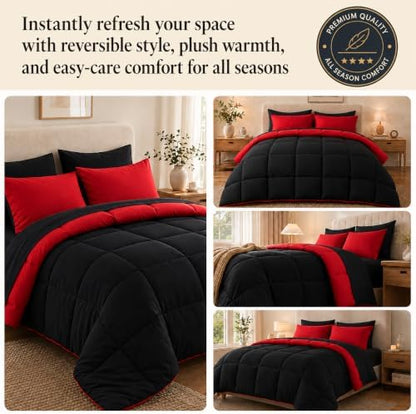 Anluoer King Size Comforter Set 7 Pieces, Bed in a Bag King Bedding Sets