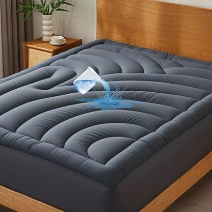 Waterproof Mattress Pad Full, Quilted Fitted Full Mattress Protector