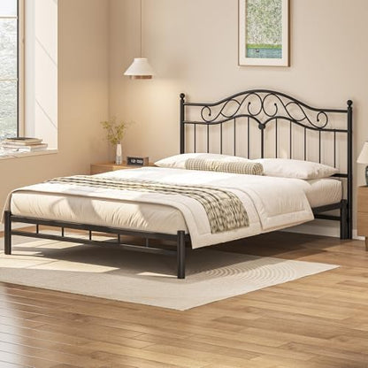 Weehom King Size Headboard Only, Vintage Metal Headboard for King Bed Black