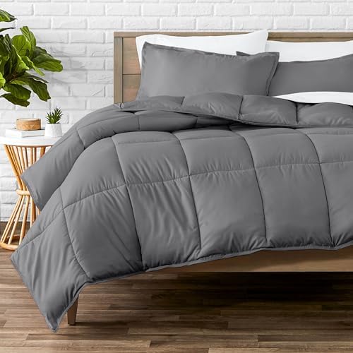 Bare Home Comforter Set - 1800 Ultra Soft (Oversized King, Grey)