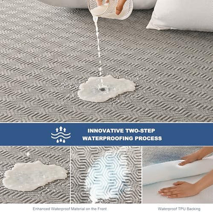 GRT Twin XL Mattress Cover Waterproof, Bamboo Charcoal Fiber Mattress Pad