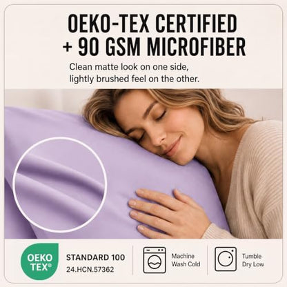 CozyLux Queen Sheet Set 6-Piece, 21-Inch Deep Pocket, Soft Brushed Feel