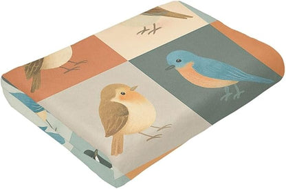 Bird Blanket Super Soft Warm Fluffy Fleece Flannel Sparrow Cardinal Throw Blanket Cozy Fuzzy Plush Stuff Bedding Blankets Gifts for Women Kids Boys Girls Adults 50"X40"