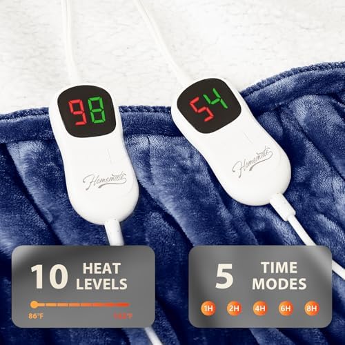 Homemate Heated Electric Blanket Queen Size 84"x 90" Heating Blanket