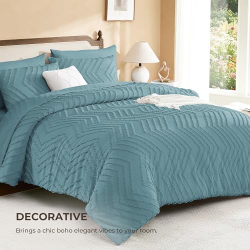 Litanika Super King Comforter Set with Sheets, 7 Pieces Boho Bed Set