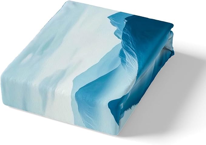 Feelyou Smoky Mountain Bedding Set King Size Foggy Scenic Duvet Cover for Adult Kids Boys Girls Teal Blue Comforter Cover Set Natural Landscape Bedspread Cover 3Pcs Zipper