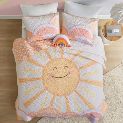 Intelligent Design Kids Sunshine Yellow Twin Cotton Coverlet Set, 3pc