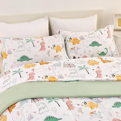Yibeizi Dinosaur Kids Comforter Set Twin Bedding for Toddler Boys