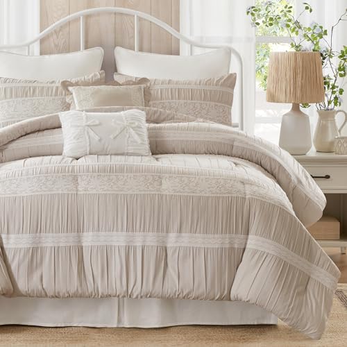 Madison Park Farmhouse Comforter Set, 5PC King Bedding Set