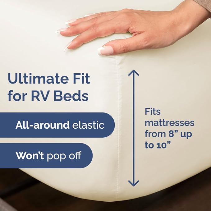Short Queen Size 4 Piece Sheet Set - RV Short Queen, Soft, Breathable & Cooling Bed Sheets Set w/ Deep Pockets - Hotel Luxury Bedding for Women, Men, Kids, Teens, Boys & Girls - Oeko-Tex - Off White