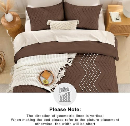 Andency Brown Oversized Super King Comforter Set 120x120 Extra Large