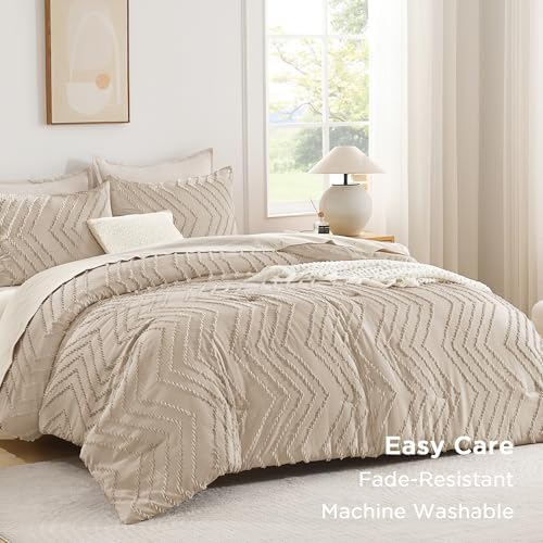 Andency Khaki Oversized Super King Comforter Set 120x120 Extra Large