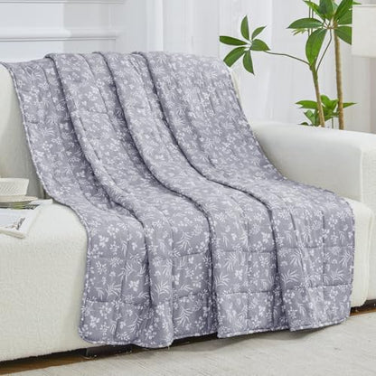 yescool Weighted Blanket for Adults 25lbs Queen Size, 60" x 80", Dove Grey