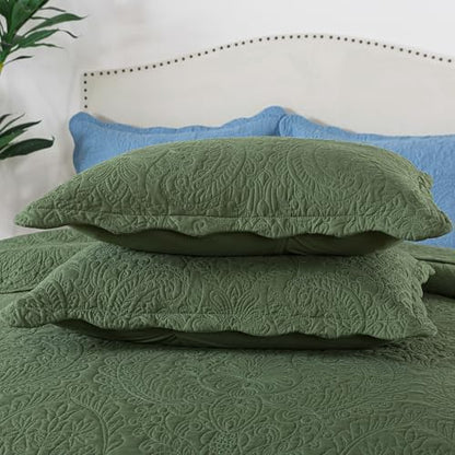 HoneiLife King Quilt Bedding Sets - 3 Piece Microfiber Quilt Sets Lightweight Bedspreads Reversible Coverlets Rustic Bed Cover Quilt King Size Fall/Winter Quilts