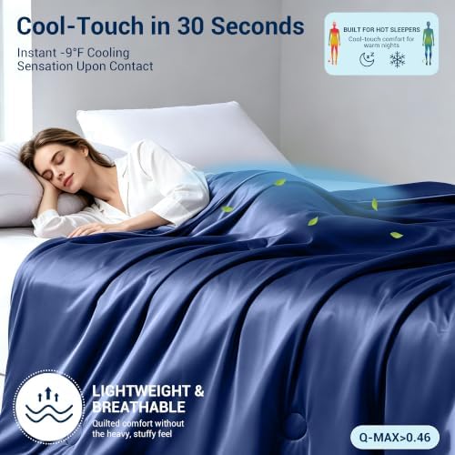 SheRest Cooling Blanket King/Cali King,Ice Silk Comforter for Hot Sleepers
