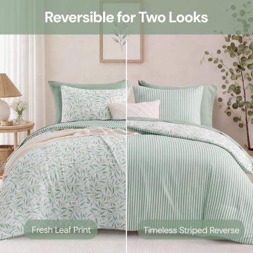 Monbix King Comforter Set-7 Pieces Floral Bed in a Bag King Bedding Sets
