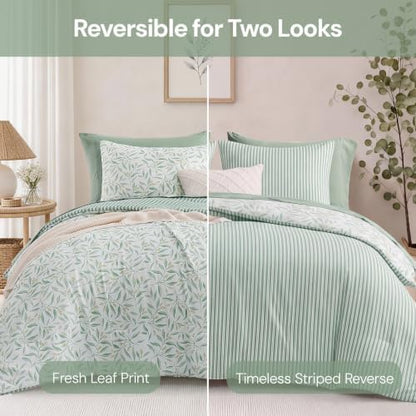 Monbix King Comforter Set-7 Pieces Floral Bed in a Bag King Bedding Sets
