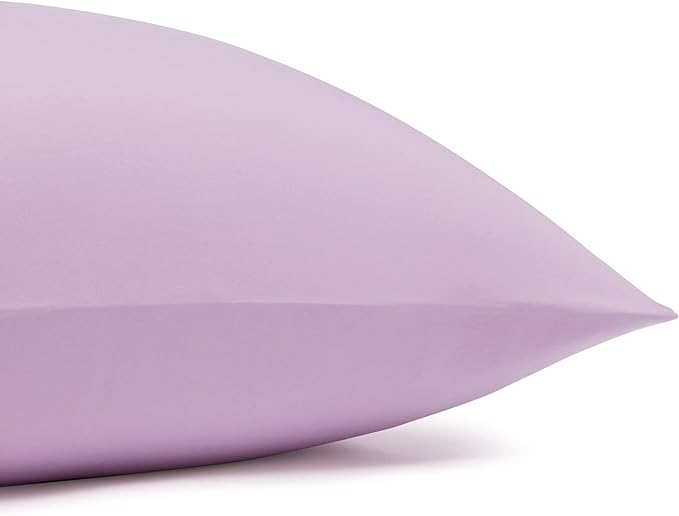 Amazon Basics Lightweight Breathable Ultra-Soft Wrinkle-Free Microfiber 4-Piece Bed Sheet Set with 14-Inch Deep Pockets, Full, Frosted Lavender, Solid