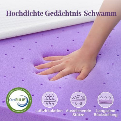 SINWEEK 3 Inch Gel Memory Foam Mattress Topper Full Size, Ventilated High Density Pad for Back Pain, Bed Topper with Removable Soft Cover, CertiPUR-US Certified