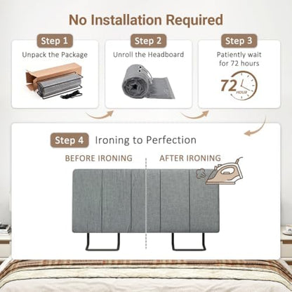 Twin Size Headboard Only-No Assembly Required, Dark Gray