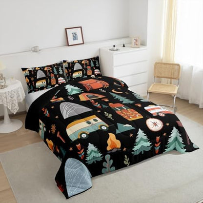 Feelyou Happy Camping Comforter Set for Kids Boys Girls Full Size