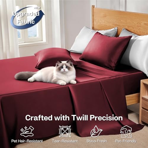 MR&HM King Size Sheet Set 4 Pieces, Rayon Derived from Bamboo Blend
