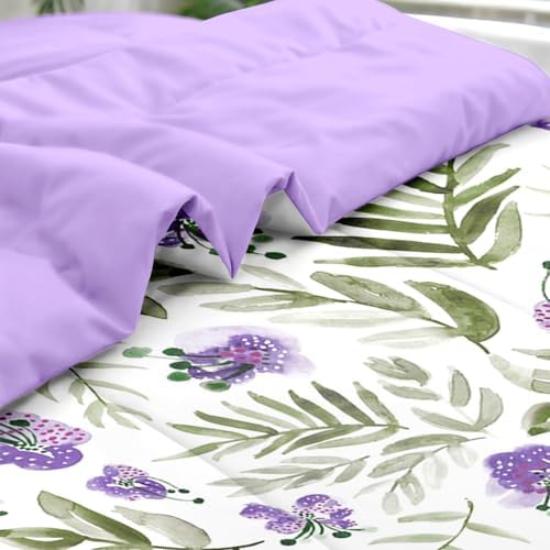 Pamnest King Comforter Set with Sheets, 7 Pieces Floral Purple Bedding