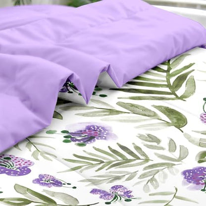 Pamnest King Comforter Set with Sheets, 7 Pieces Floral Purple Bedding