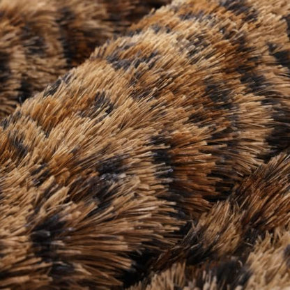 Smoofy Fluffy King Size Comforter Set Leopard Print Faux Fur Comforter 3Pcs