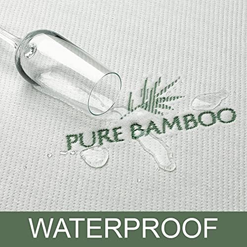 California King Mattress Protector by PURE BAMBOO, Waterproof - Viscose Derived from Bamboo, Breathable, Noiseless Mattress Cover Protects Against Moisture, Spills, Stains (California King)