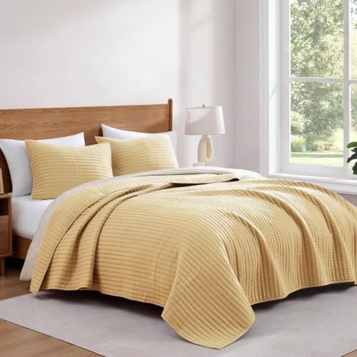 Queen Quilt-Lightweight Bedspreads Yellow Queen Size Quilt Bedding Set