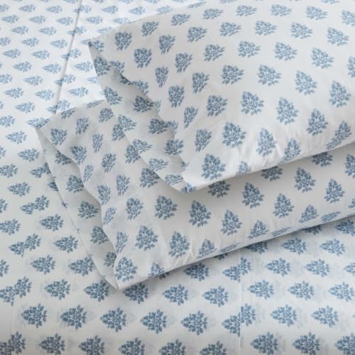 Martha Stewart - Cotton Percale King Sheet Set with Pillowcases