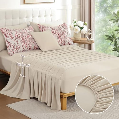 8 Pieces Floral Comforter Set King Size Red Bed in a Bag Bedding Set