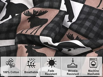 RUVANTI Flannel Sheets Set Twin XL, Wilderness Plaid